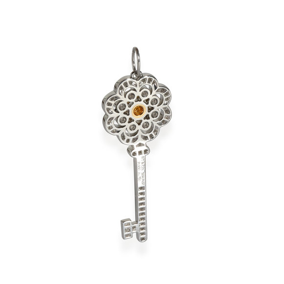 Tiffany & Co. Rose Key Diamond Pendant in 18k Yellow Gold/Platinum - Picture 2 of 4